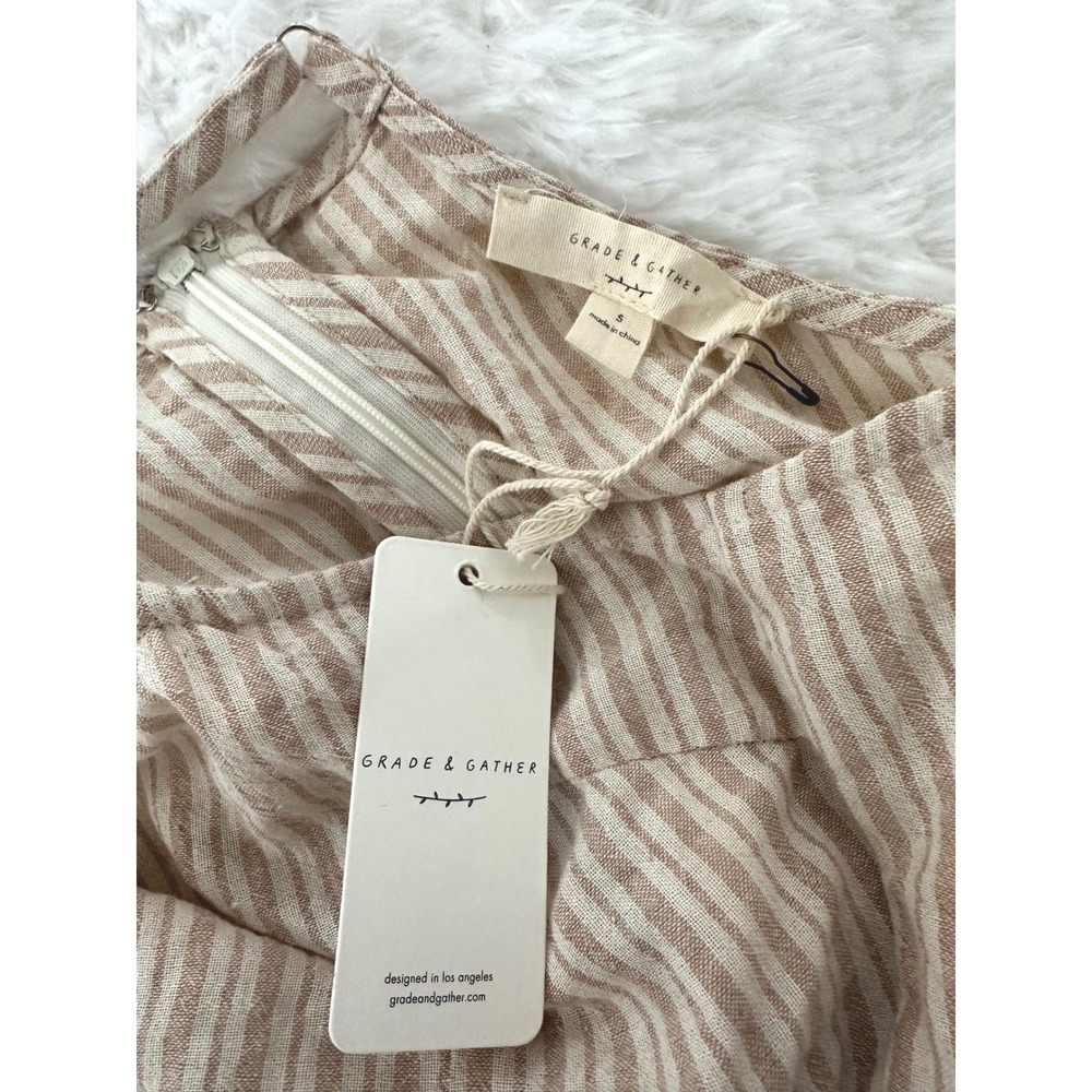 Grade & Gather Thick Stripe Midi Dress – Size Small – NWT – Neutral Striped Midi - Picture 3 of 3